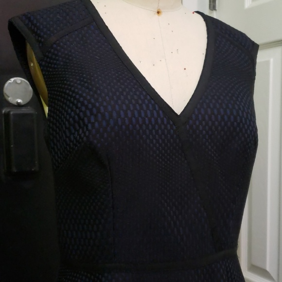 Trina Turk Corina Black/Navy Fit and Flare Dress - Picture 2 of 8